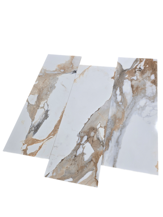 12"x36" Beige Polished Ceramic Tile - Sold by Ctn