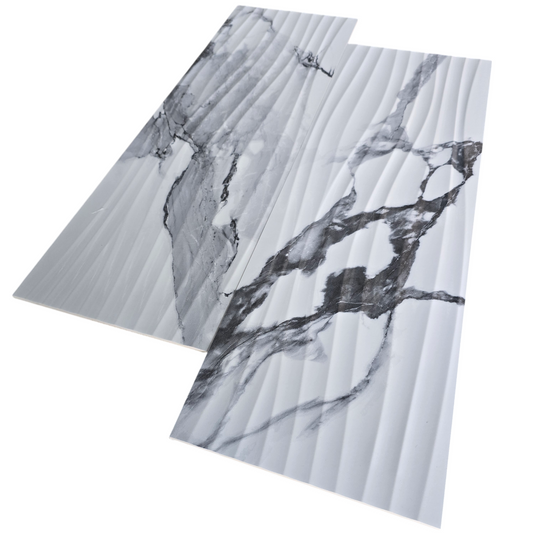 12"x36" Blanco Wave Ceramic Tile - Sold by Ctn