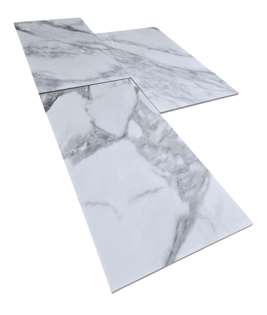 12" x 24" i594 Cool White Polished Porcelain Tile - Sold by Ctn